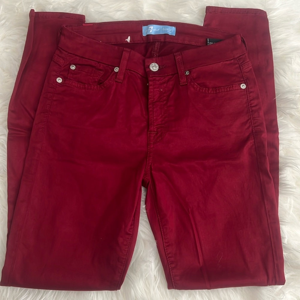 NWT 7For All Mankind Blair Burgundy Pants